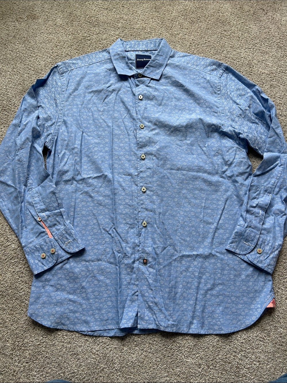 Tommy Bahama never worn Blue Printed Long-Sleeve Button-Down Shirt